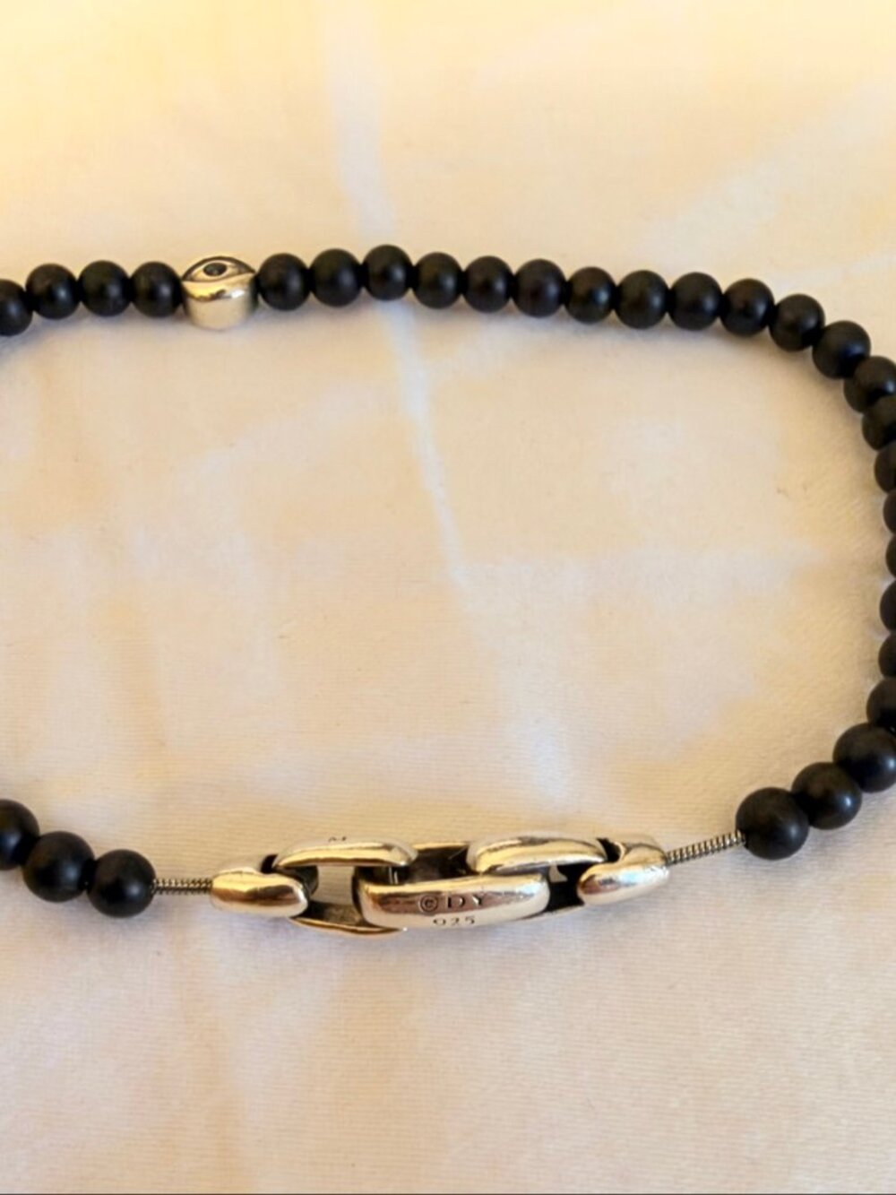David Yurman Spiritual Beads Bracelet Black Onyx Sterling Silver Medium